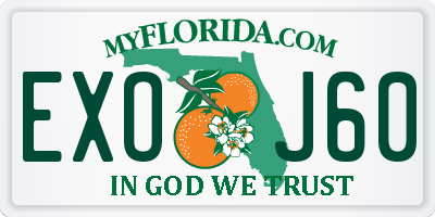 FL license plate EXOJ60