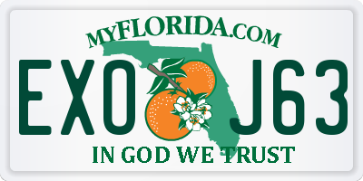 FL license plate EXOJ63