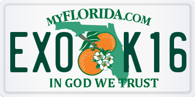 FL license plate EXOK16