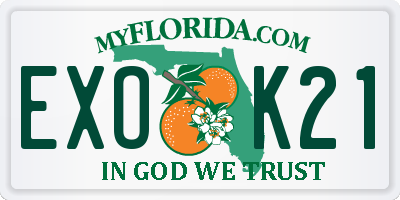 FL license plate EXOK21