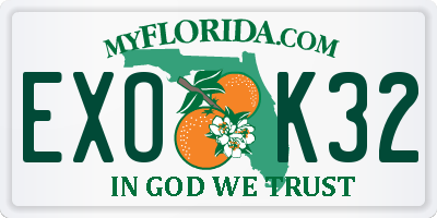 FL license plate EXOK32