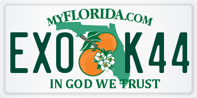 FL license plate EXOK44