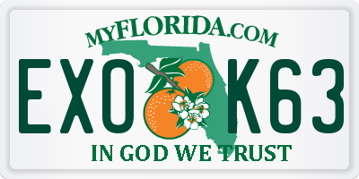 FL license plate EXOK63