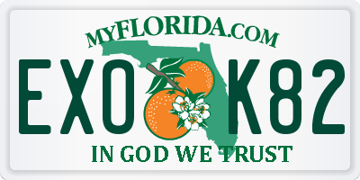 FL license plate EXOK82