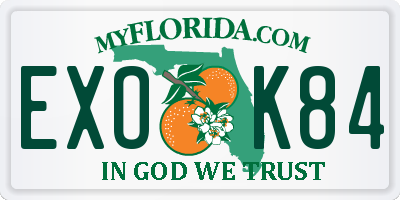FL license plate EXOK84