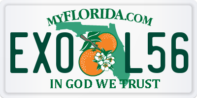 FL license plate EXOL56