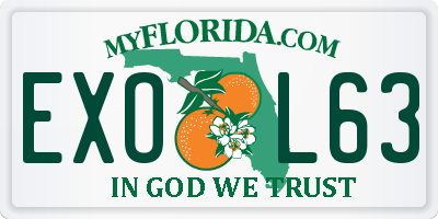 FL license plate EXOL63