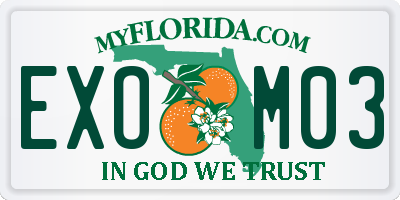FL license plate EXOM03