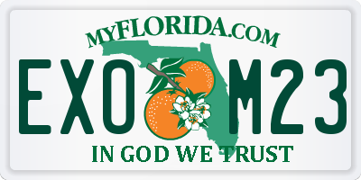 FL license plate EXOM23