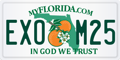 FL license plate EXOM25