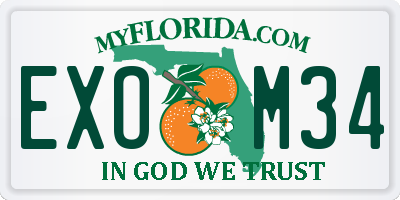 FL license plate EXOM34