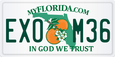 FL license plate EXOM36