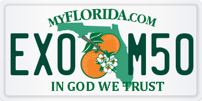 FL license plate EXOM50