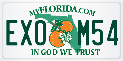 FL license plate EXOM54