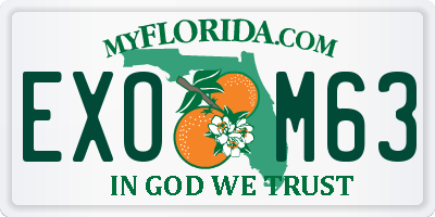 FL license plate EXOM63