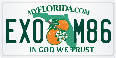 FL license plate EXOM86