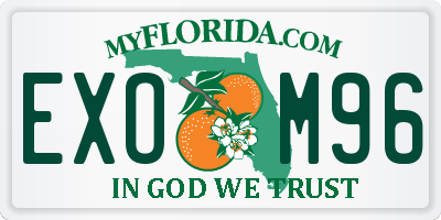 FL license plate EXOM96