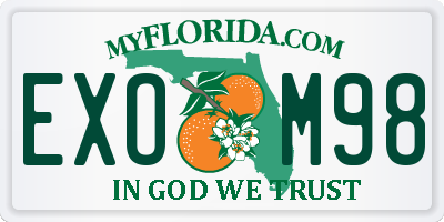 FL license plate EXOM98