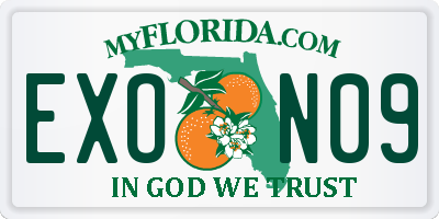 FL license plate EXON09