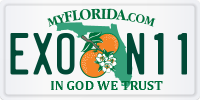 FL license plate EXON11