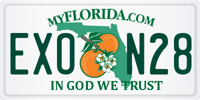 FL license plate EXON28