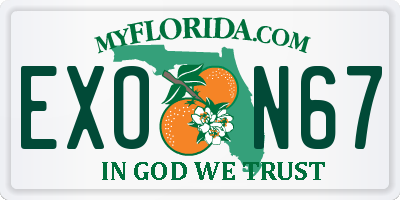 FL license plate EXON67