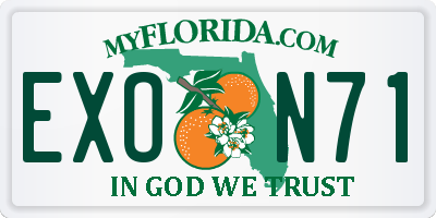 FL license plate EXON71