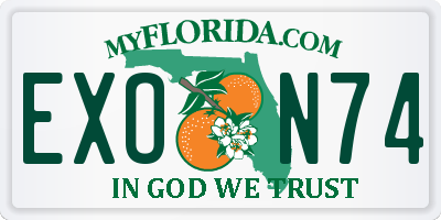 FL license plate EXON74