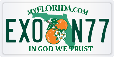 FL license plate EXON77