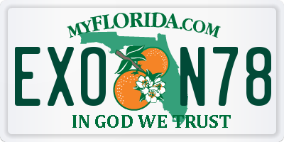 FL license plate EXON78
