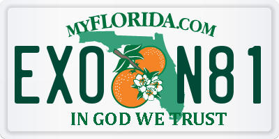 FL license plate EXON81
