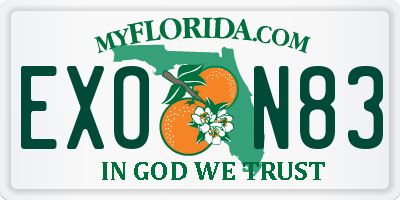 FL license plate EXON83