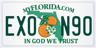 FL license plate EXON90
