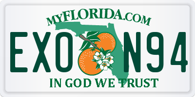 FL license plate EXON94