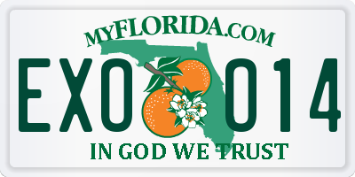 FL license plate EXOO14