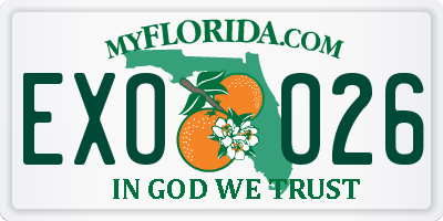 FL license plate EXOO26