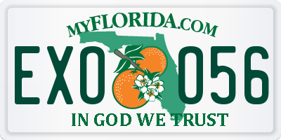 FL license plate EXOO56
