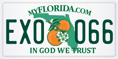 FL license plate EXOO66