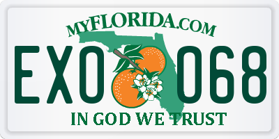 FL license plate EXOO68