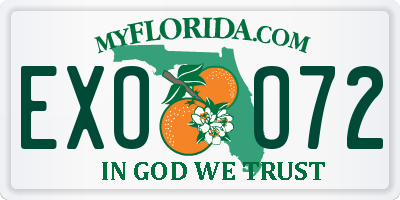 FL license plate EXOO72
