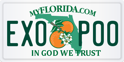 FL license plate EXOP00