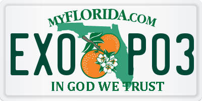 FL license plate EXOP03