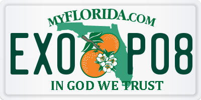 FL license plate EXOP08