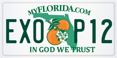 FL license plate EXOP12