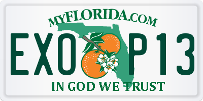FL license plate EXOP13