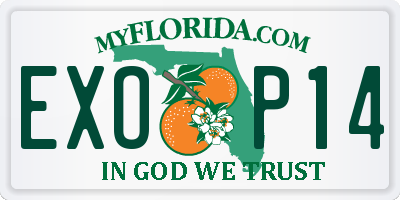 FL license plate EXOP14