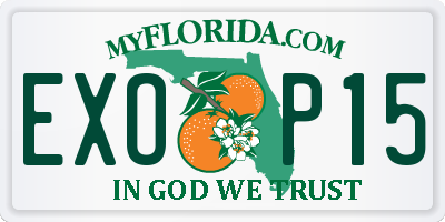 FL license plate EXOP15
