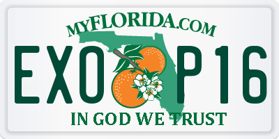 FL license plate EXOP16