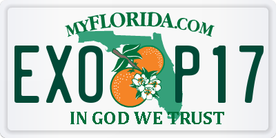 FL license plate EXOP17
