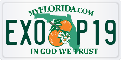 FL license plate EXOP19